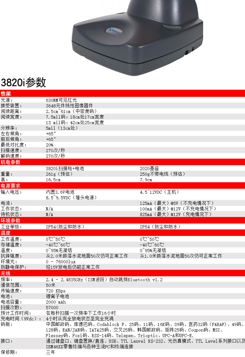 3820i 扫描枪详细参数